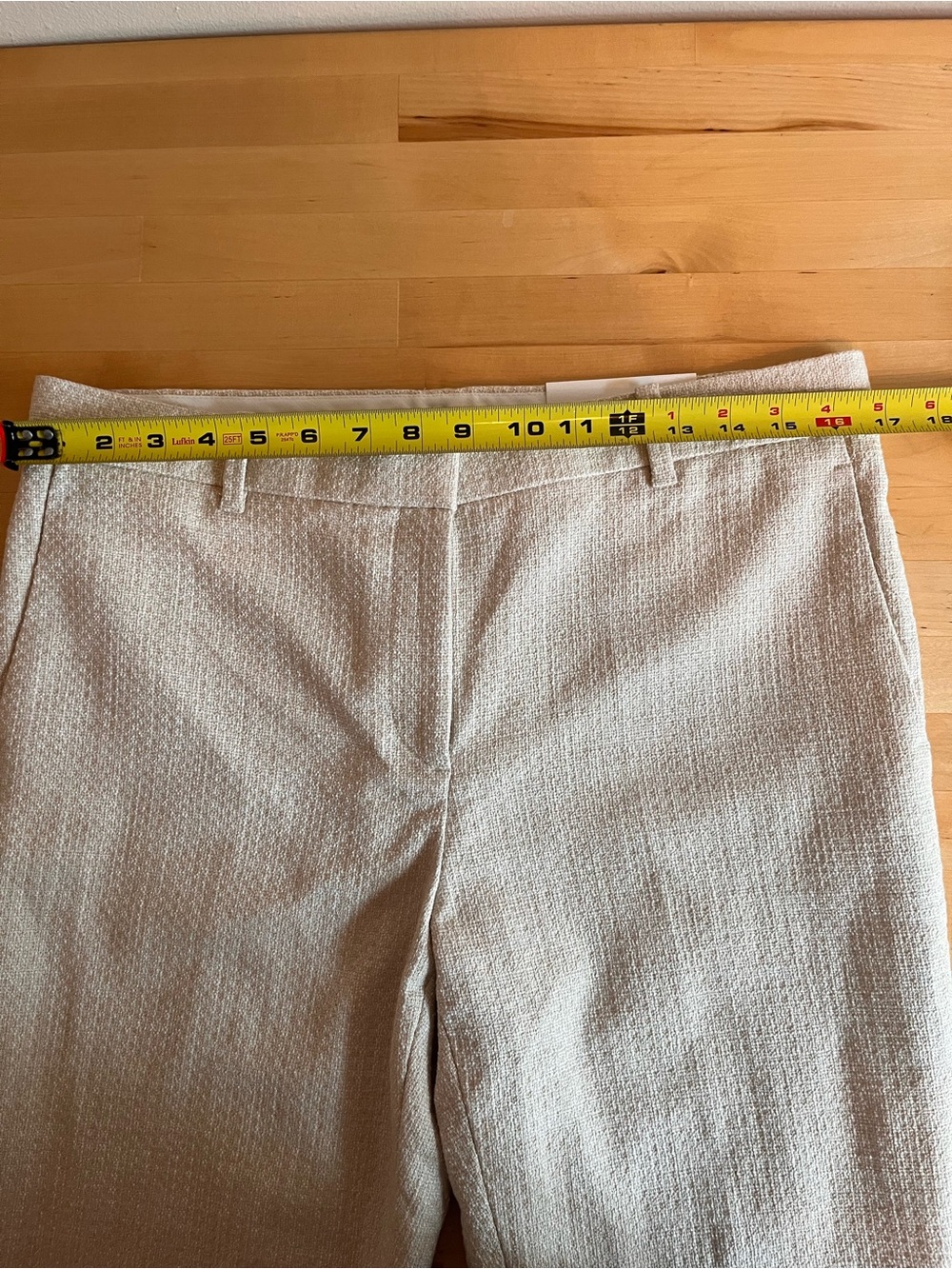 NWT Ann Taylor Beige Textured The Ankle Pant Business Casual Career Preppy Sz 8 - Picture 4 of 11